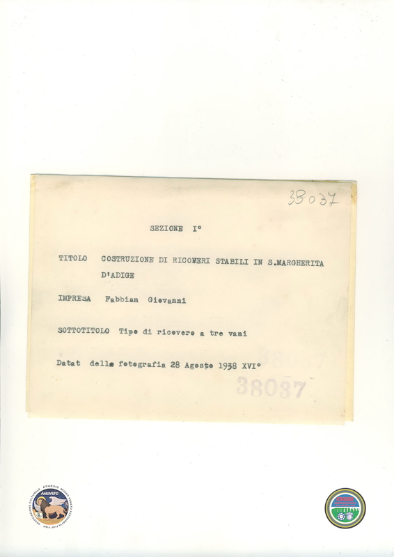 1938 08 28 Santa Margherita d&#039;Adige COSTRUZIONE RICOVERI id_38037 2 retro